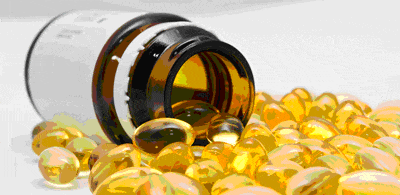 Bottle of vitamins D3 
