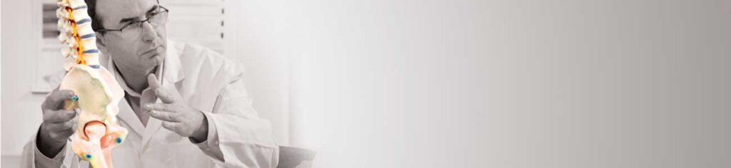chiropractor assessing slipped disc