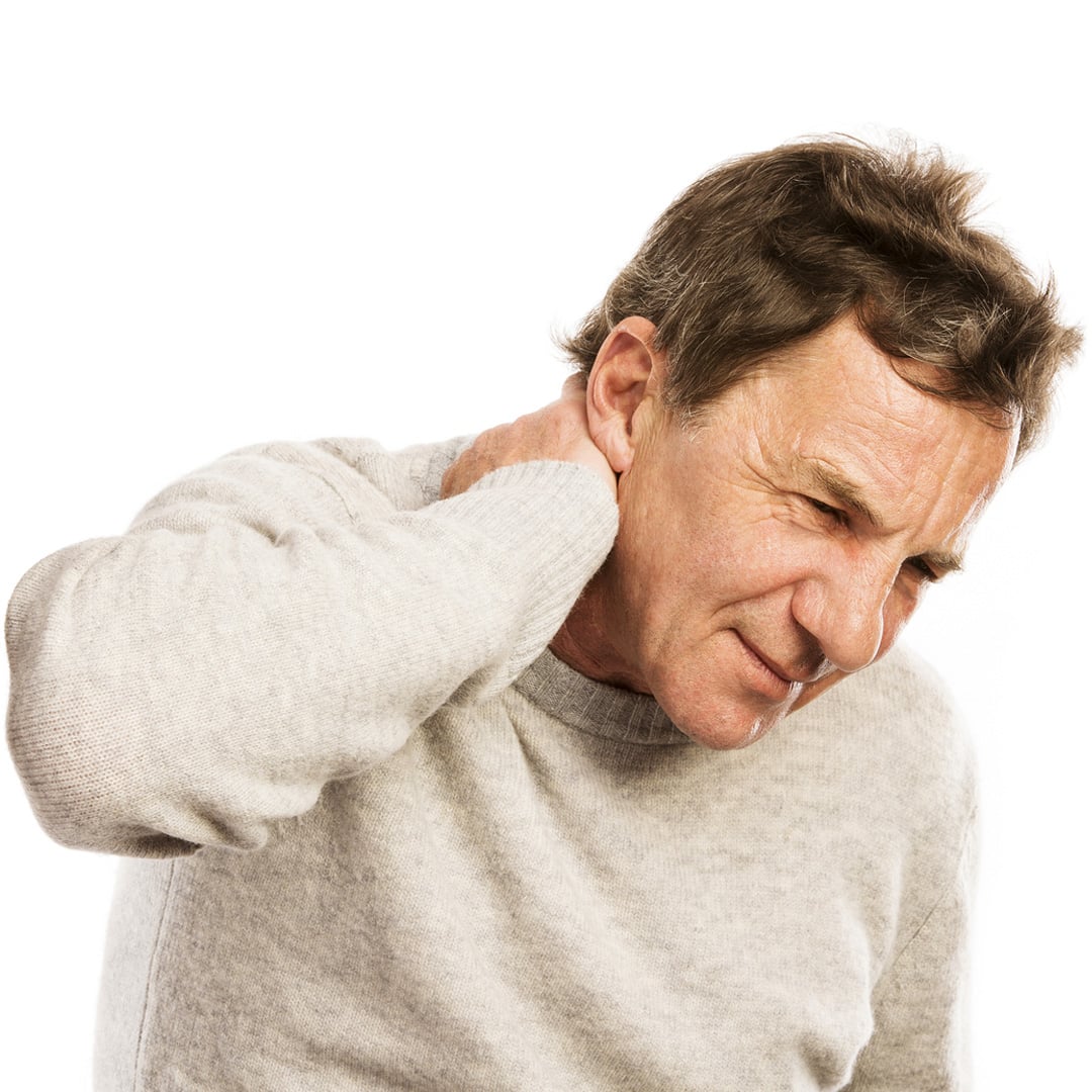 man with neck pain