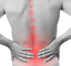 man holding back inpain