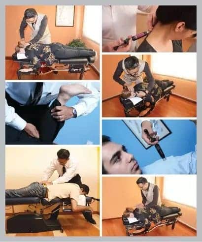 Chiropractic treatment of spine & joints shown
