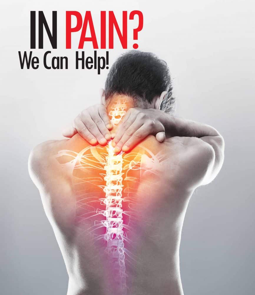 man holding neck in pain with cervical spondylosis