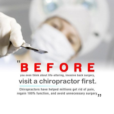 surgeon ready to operate with caption visit a chiropractor