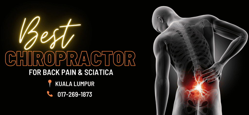 infographic on chiropractor for back pain and sciatica in KL