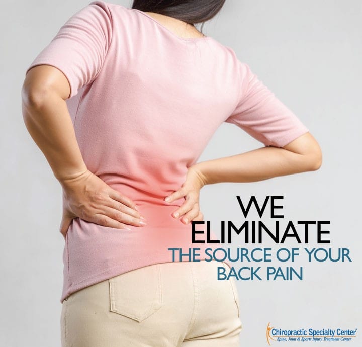 Infographic on CSC's back pain treatment that eliminates the source of symptoms