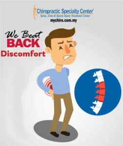 illustration of a man with back discomfort