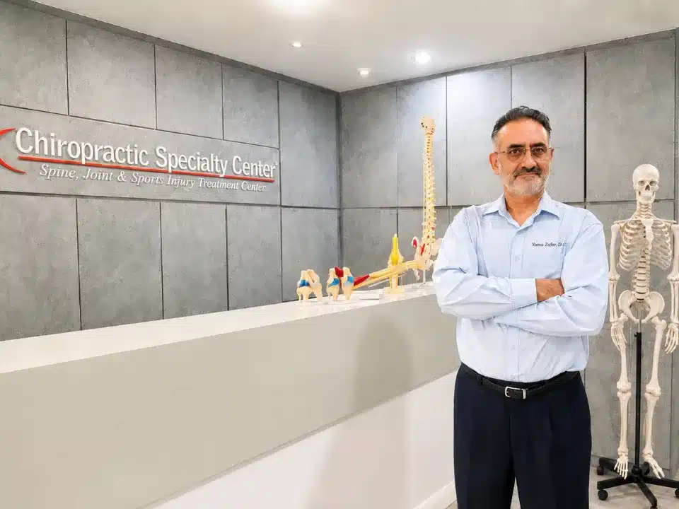 Yama Zafer, D.C., founder of Chiropractic Specialty Center, at the reception of the Bukit Damansara main center in Kuala Lumpur